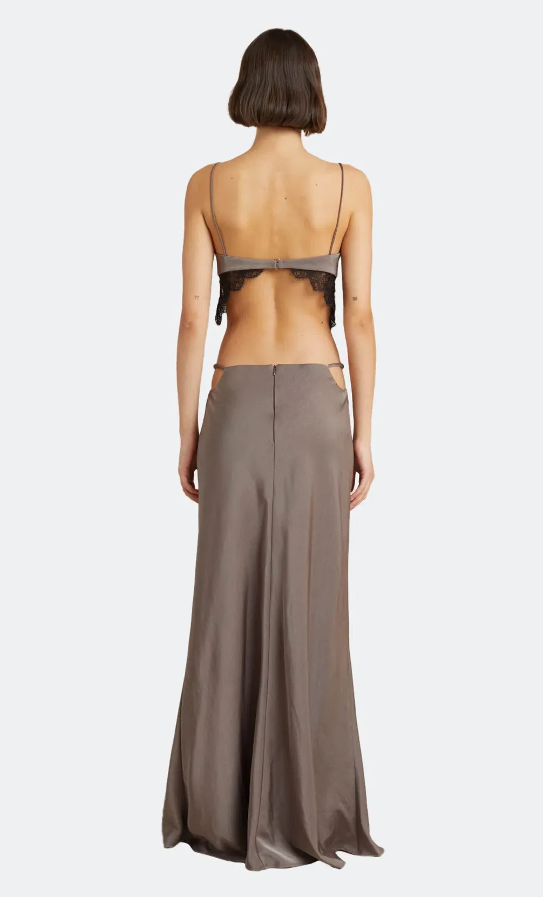 Bec & Bridge Camille Top & Maxi Skirt Set Pewter Size 6  for rent on The Volte - main image