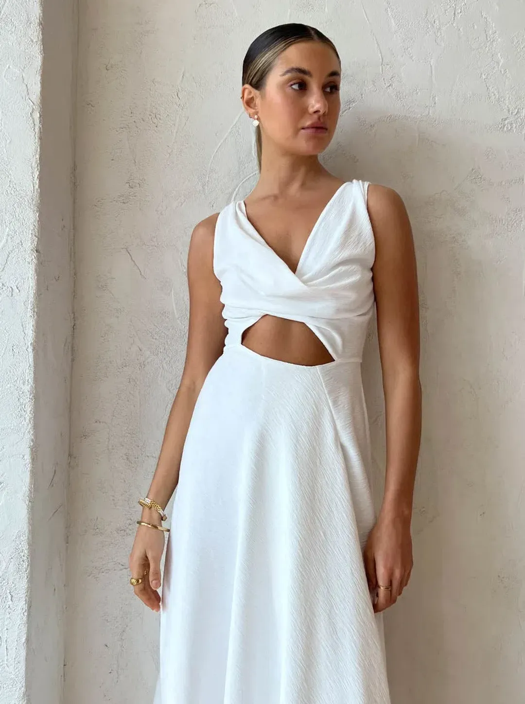 One Fell Swoop Marni Midi Dress in Pulsar White Size 10 for rent on The Volte - main image
