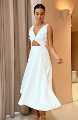 One Fell Swoop Marni Midi Dress in Pulsar White Size 10 for rent on The Volte - image 5