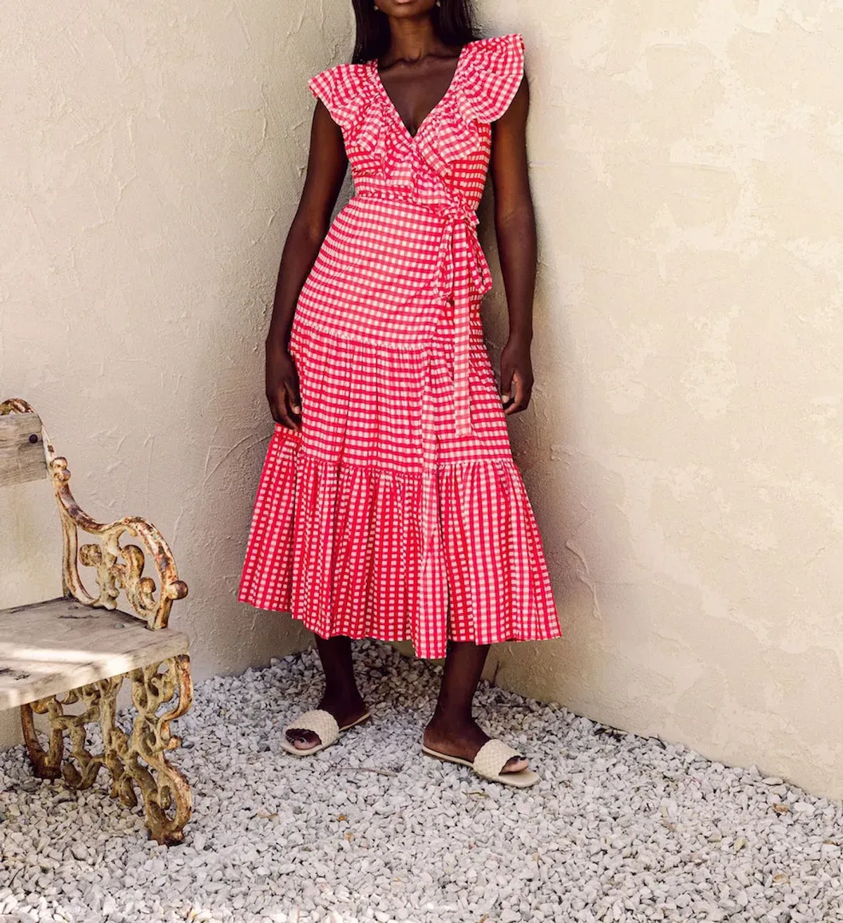 Bird and Kite Juni Wrap Dress Calypso Gingham Size XL / Au 14 for rent on The Volte - main image