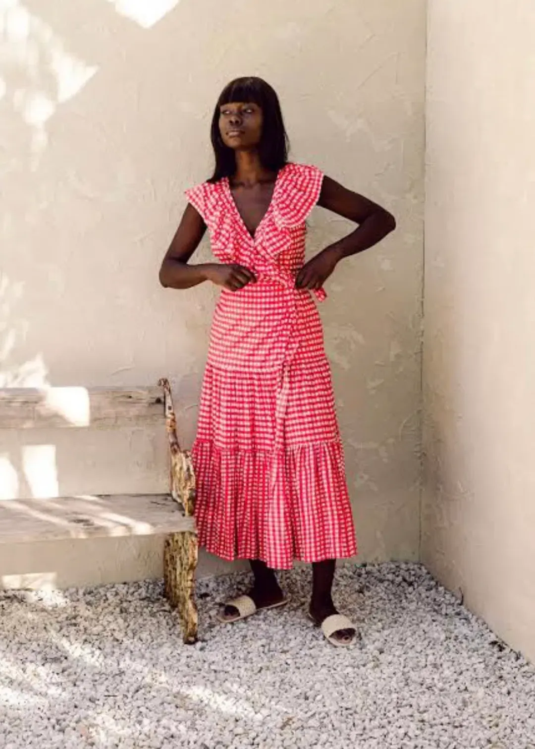 Bird and Kite Juni Wrap Dress Calypso Gingham Size XL / Au 14 for rent on The Volte - main image