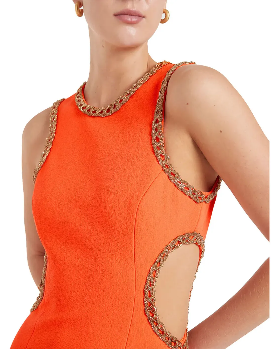 Rebecca Vallance Loretta Cut Out Mini Dress Orange Size 10 for rent on The Volte - main image