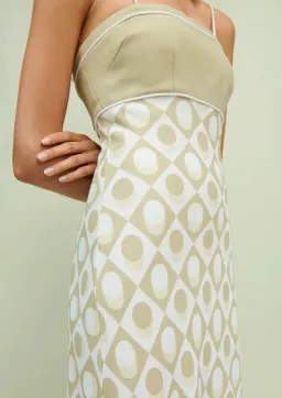 By Johnny Duality Spot Bias Midi Dress in Pistachio Spot for rent on The Volte - image 2
