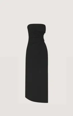 By Johnny Selena Strapless Midi Dress Black Size 8 / S for rent on The Volte - image 3