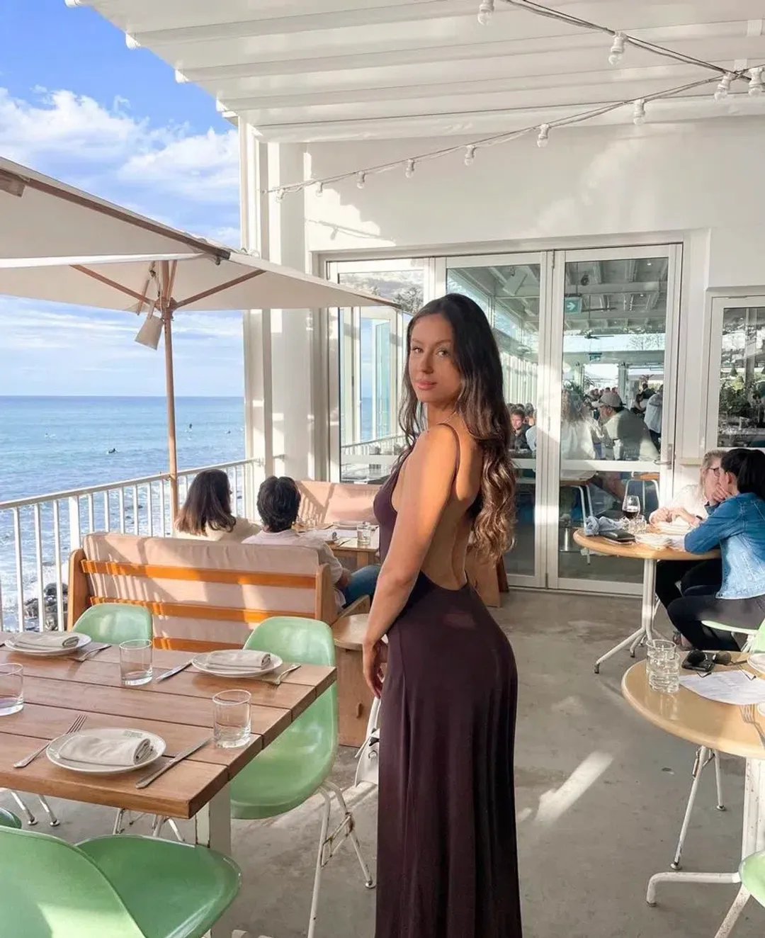 One Mile the Label Sammy Maxi Dress Cocoa Size XS/Au 6  for rent on The Volte - main image