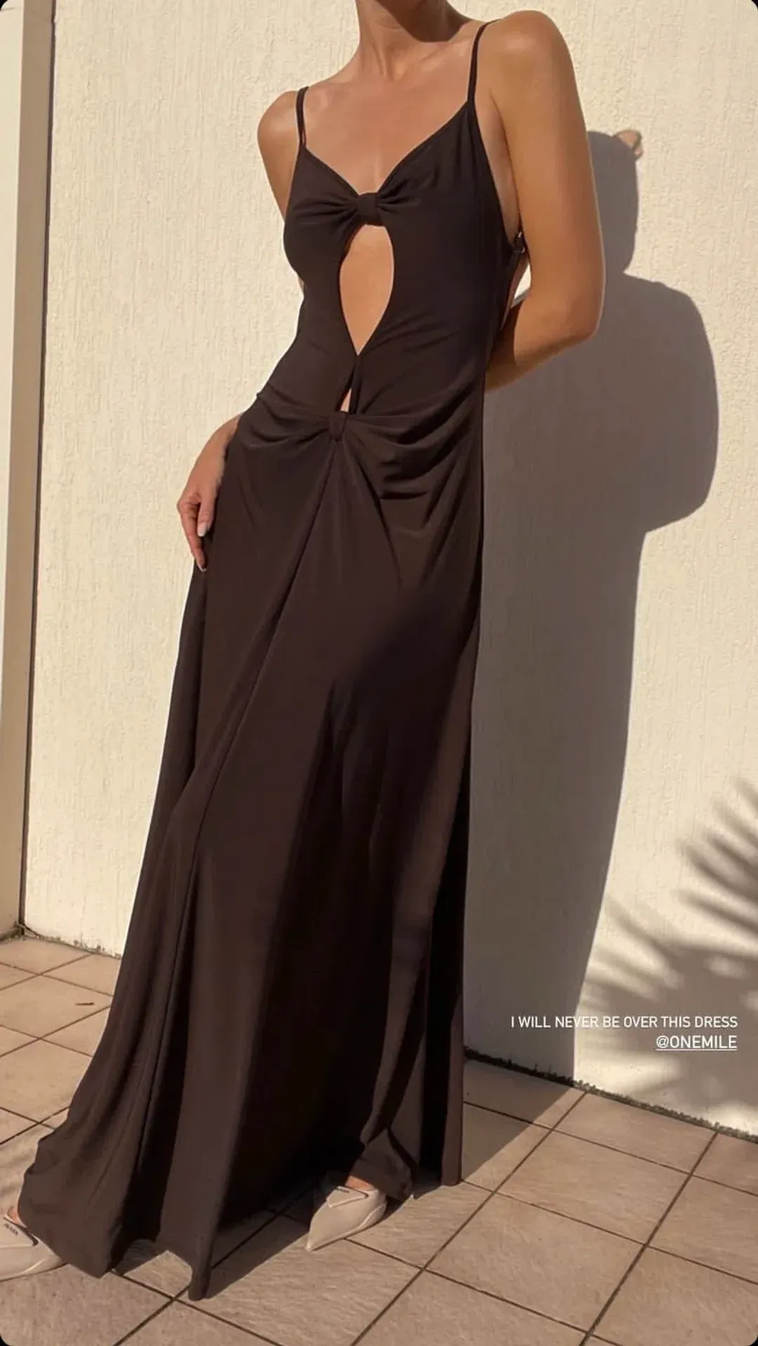 One Mile the Label Sammy Maxi Dress Cocoa Size XS/Au 6  for rent on The Volte - main image