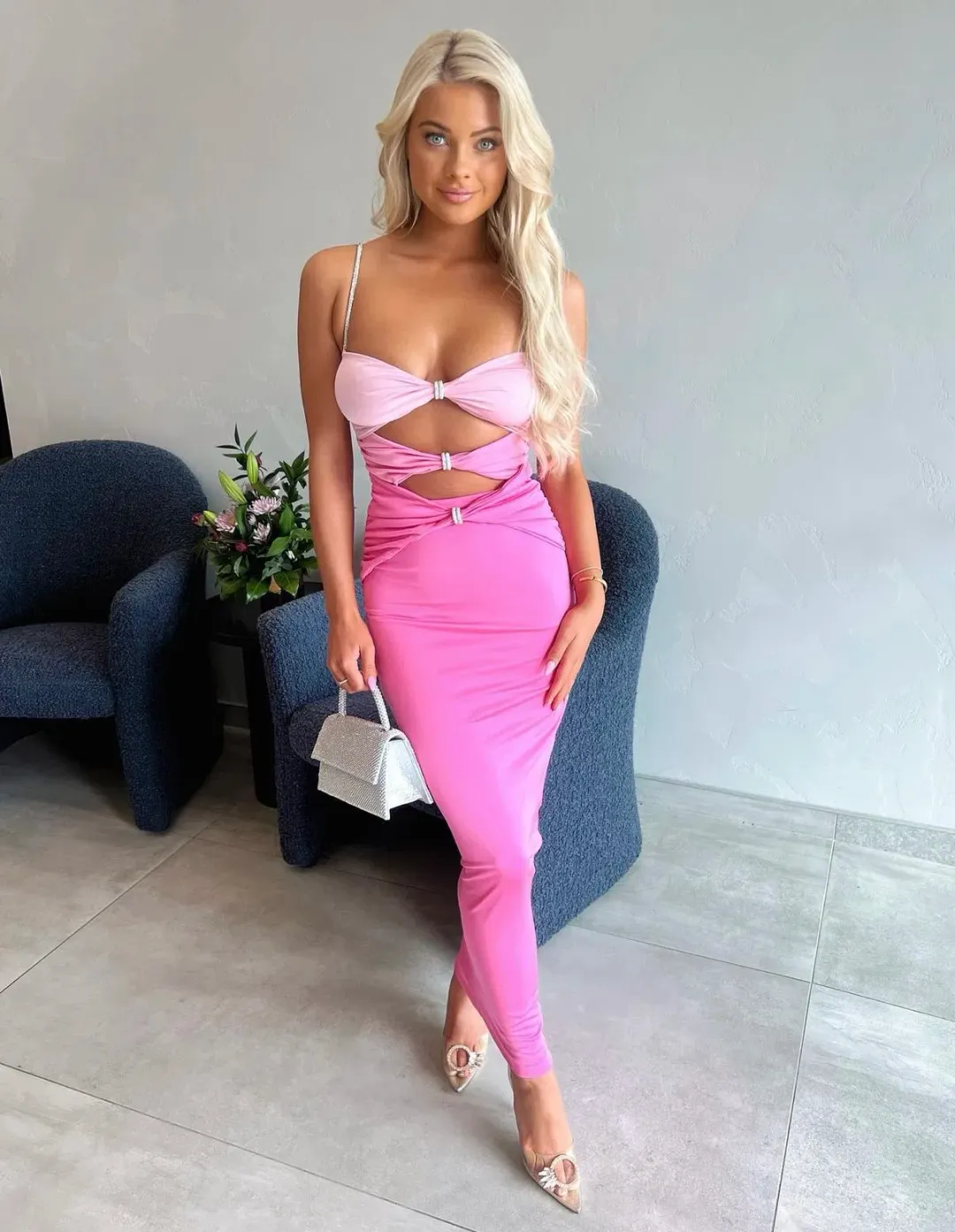 Eliya The Label Zora Dress Pink Size XS/ Au 6  for rent on The Volte - main image