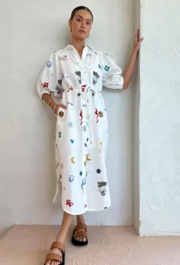 Alemais Soleil Embroidery Dress Print Size 10  for rent on The Volte - image 1