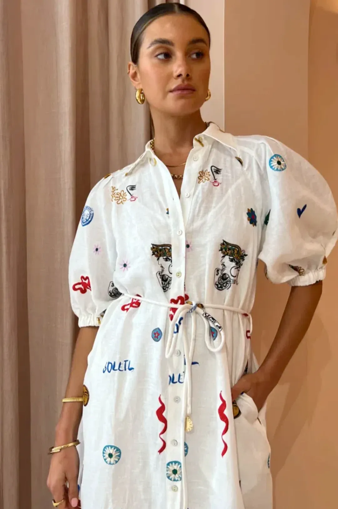 Alemais Soleil Embroidery Dress Print Size 10  for rent on The Volte - main image