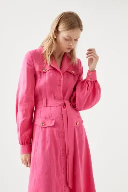 AJE Sophie Shirt Midi Dress Berry Size 10 for rent on The Volte - image 2