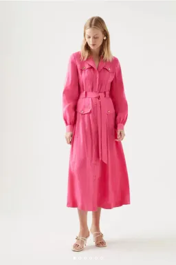 AJE Sophie Shirt Midi Dress Berry Size 10 for rent on The Volte - image 1