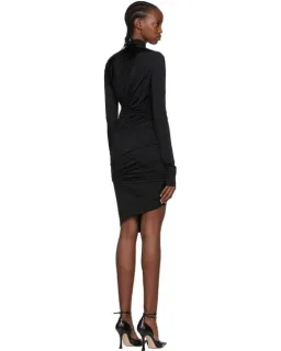 Mugler Swirling Mini Dress Black Size 6 for rent on The Volte - image 3