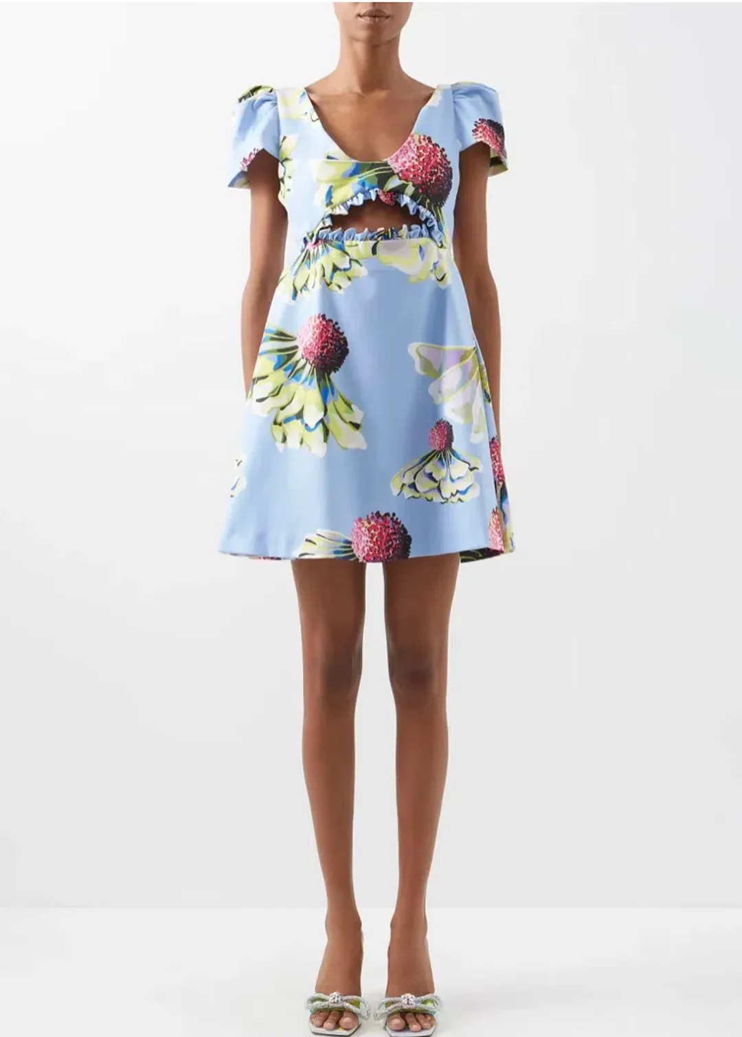 Kika Vargas Judith Tafffeta Dress Floral Print Size XS / AU 6  for rent on The Volte - main image