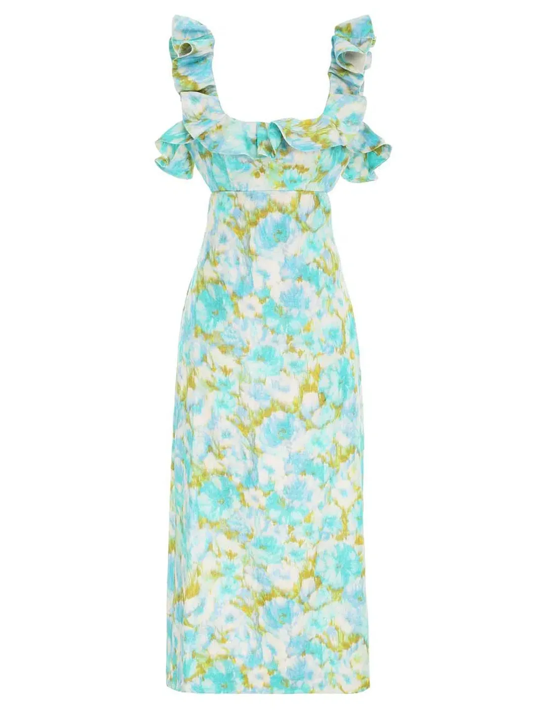 Zimmermann High Tide Frilled Midi Dress Floral Size 1/Au 10 for rent on The Volte - main image