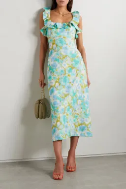 Zimmermann High Tide Frilled Midi Dress Floral Size 1/Au 10 for rent on The Volte - image 3