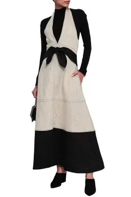 Paper London Linen Maxi Dress Grey Size 12 for rent on The Volte - image 1