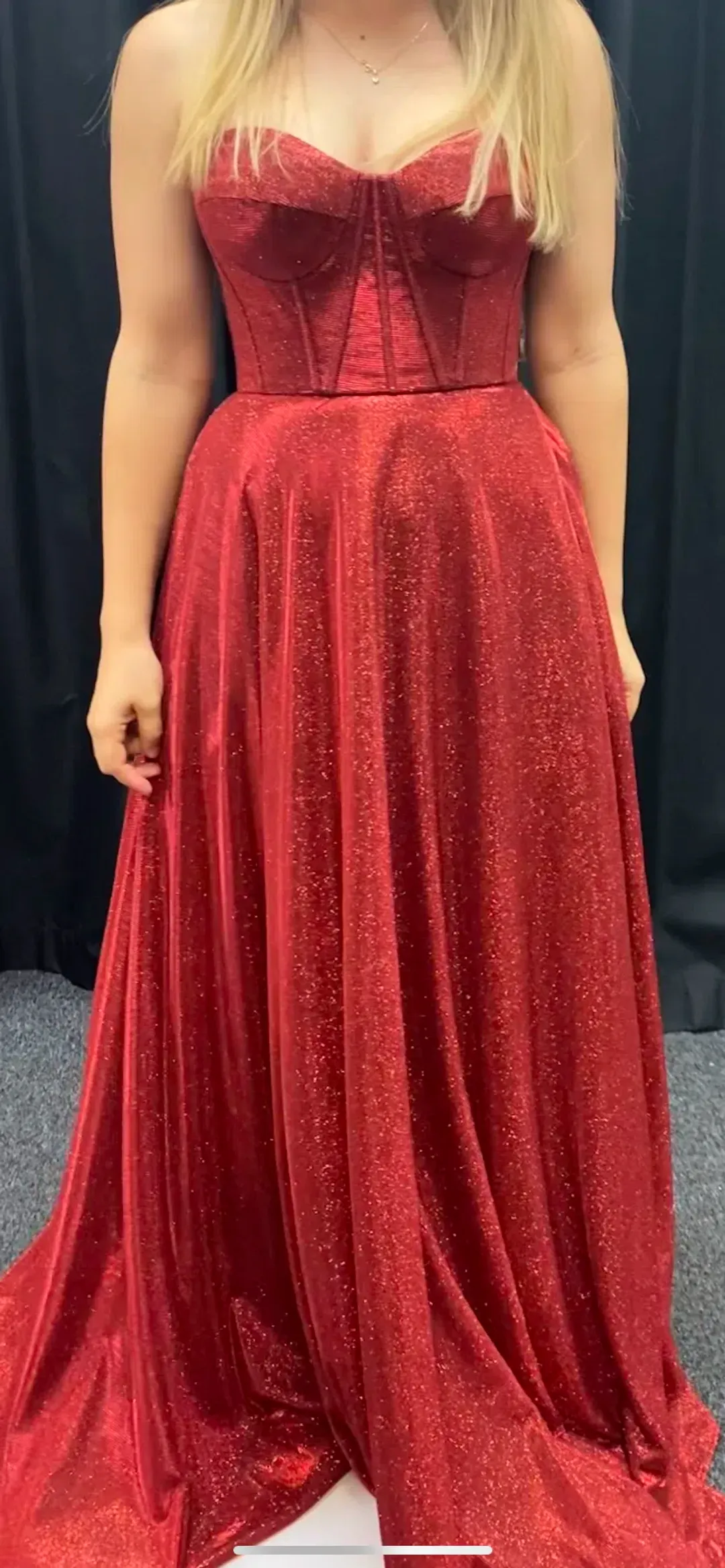 Tania Olsen Daphne Glitter Corset Formal Dress PO927 Red Size 10 for rent on The Volte - main image