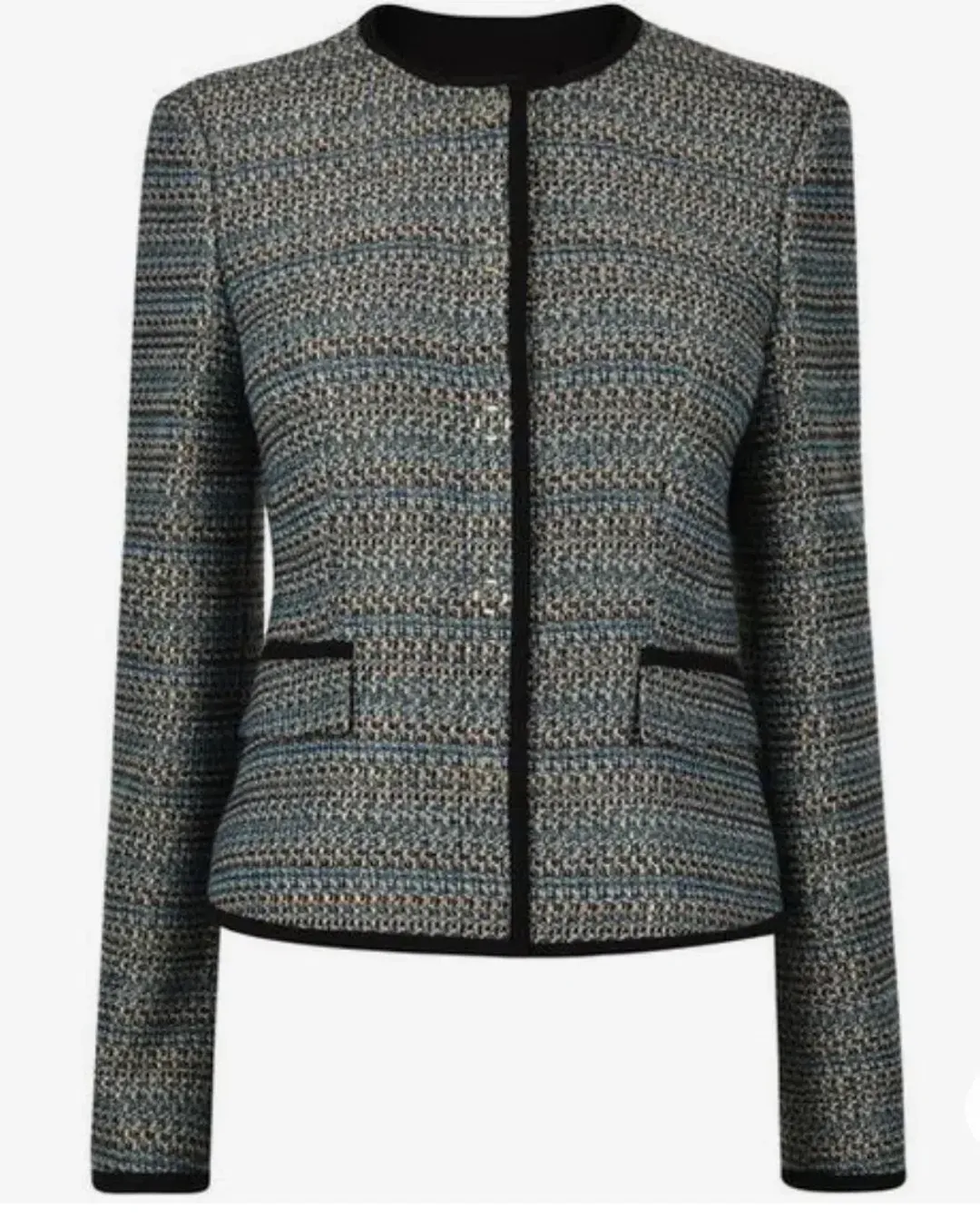 Hugo Boss Tweed Jacket Blue/Gold/Grey Size 6 for rent on The Volte - main image