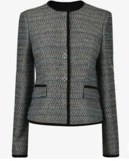 Hugo Boss Tweed Jacket Blue/Gold/Grey Size 6 for rent on The Volte - image 4