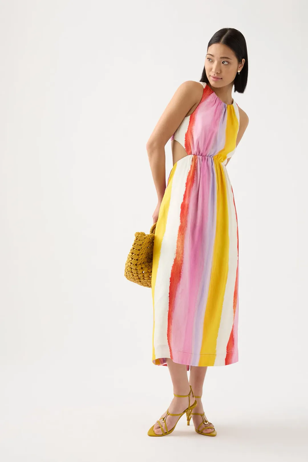 Aje Imagination Cut Out Midi Dress Multi Size 10 for rent on The Volte - main image