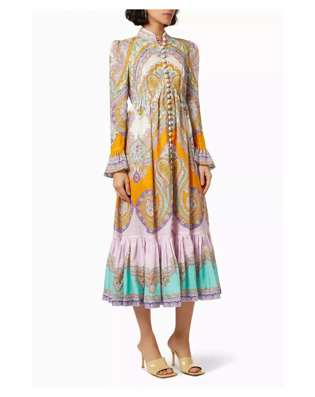 Zimmermann Lola Paisley Midi Dress Daisy Paisley Size 2 / Au 12 for rent on The Volte - main image