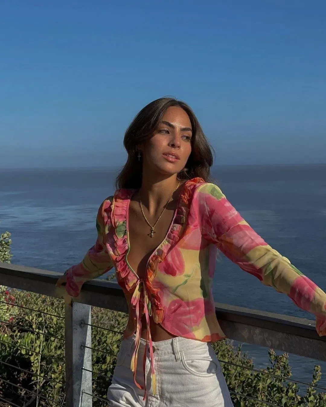 With Jean Fifi Blouse in Petunia Size L/AU 12 for rent on The Volte - main image