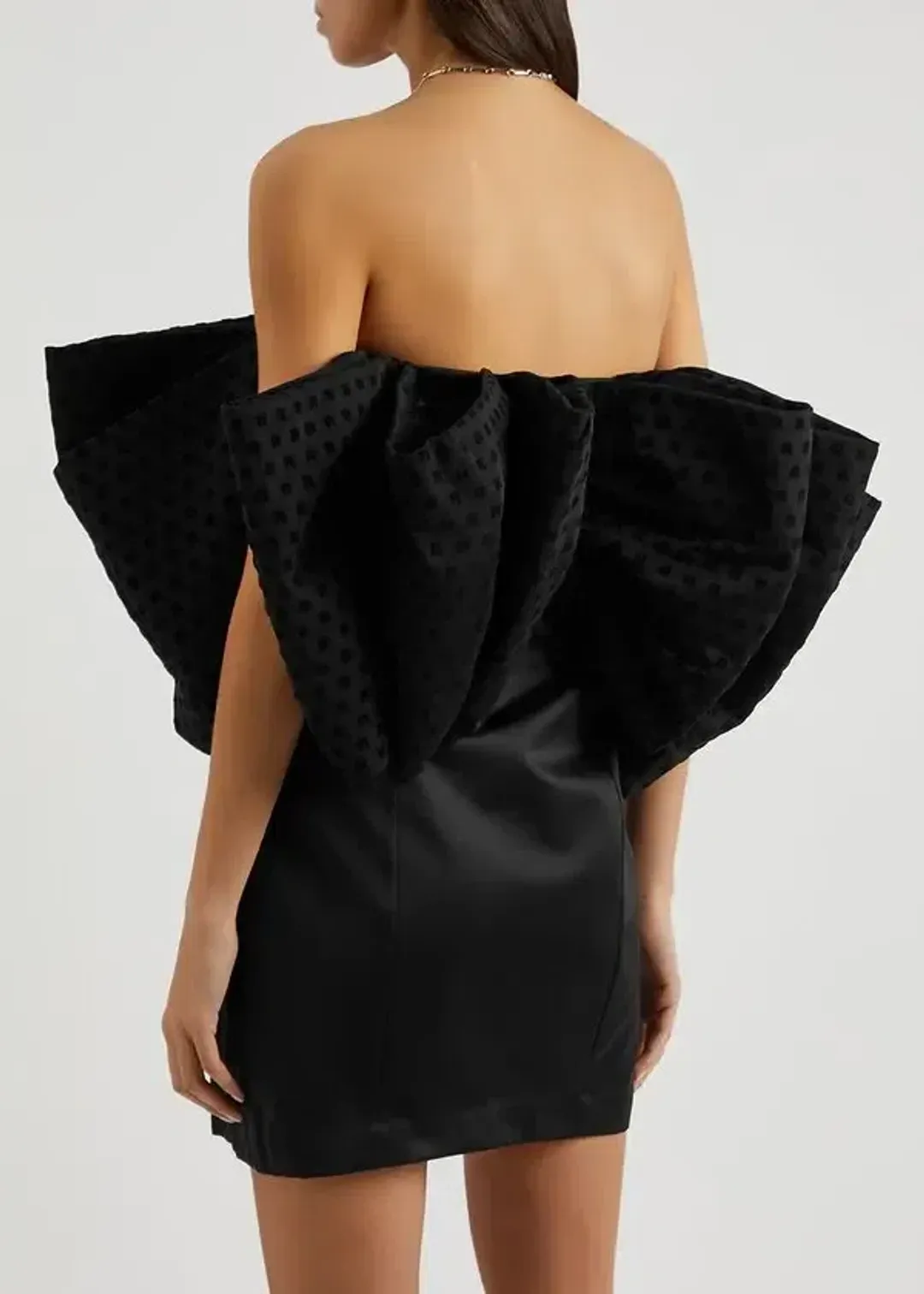 Rotate By Birger Christensen Natalie Bow Dress Black Size 8 for rent on The Volte - main image