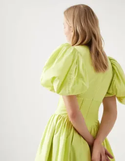 Aje Gianna Puff Sleeve Mini Dress Lime Green Size 10 / M for rent on The Volte - image 4