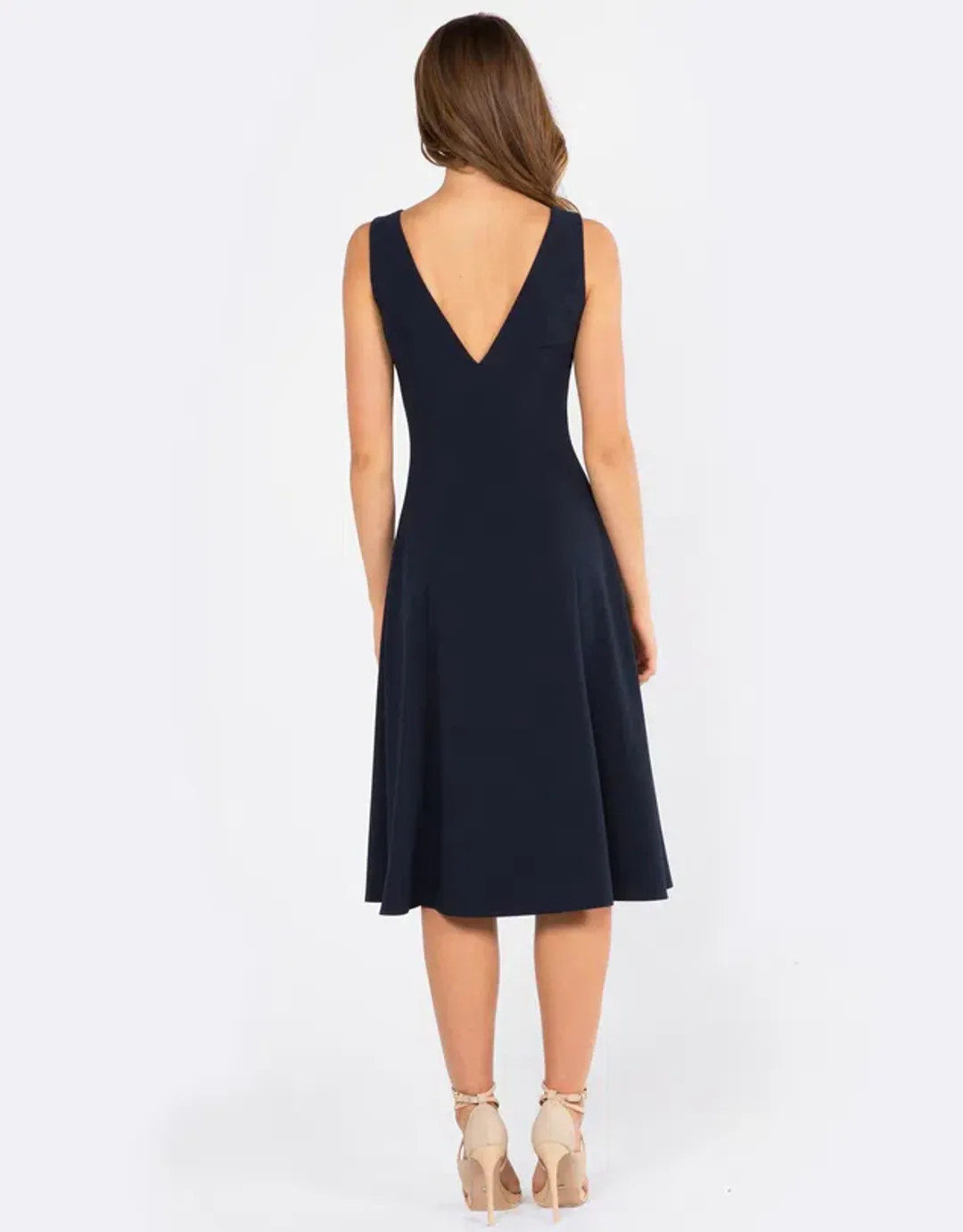 Amelius Magnet Midi Dress Navy Size 10 for rent on The Volte - main image