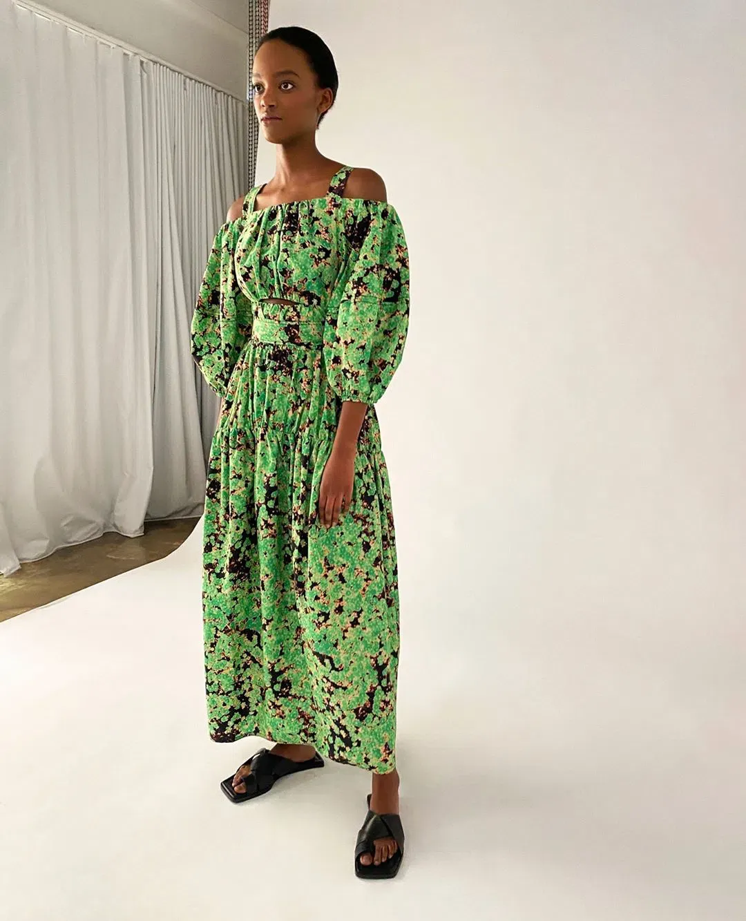 Camilla and Marc Oceo Midi Dress Green Size 8 for rent on The Volte - main image
