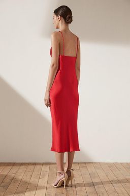Shona Joy Adonis Bias Slip Midi Dress Ruby size 8 for rent on The Volte - image 3