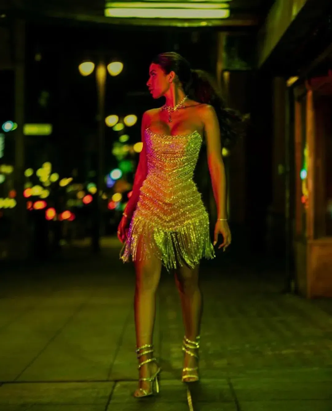 Albina Dyla Wild Corset Short Dress Silver/Nude Size 6 for rent on The Volte - main image