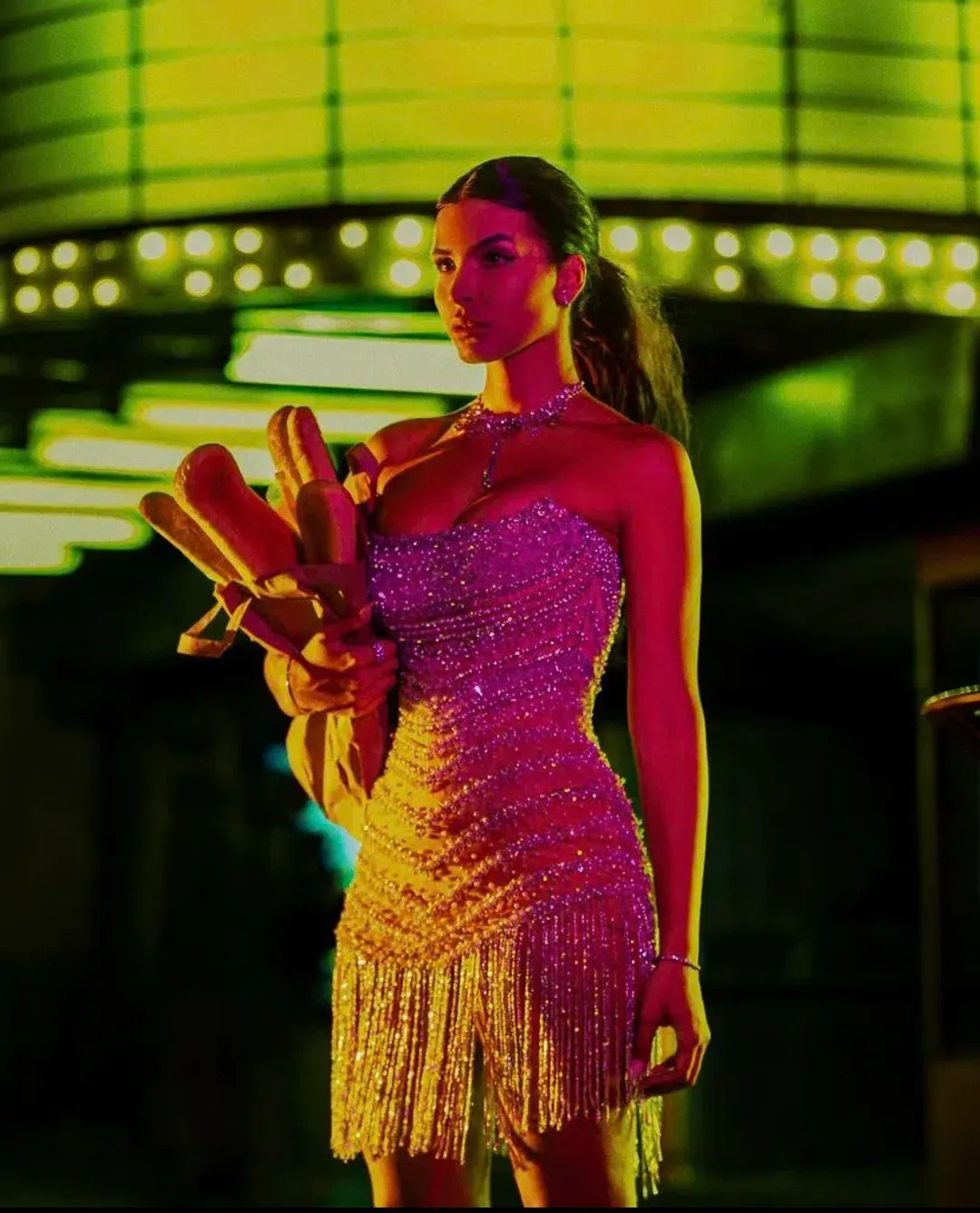 Albina Dyla Wild Corset Short Dress Silver/Nude Size 6 for rent on The Volte - main image