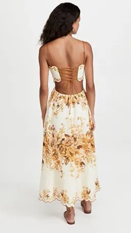 Zimmermann Aliane Scallop Midi Dress Floral Size 6  for rent on The Volte - image 4