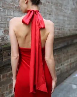 Carla Zampatti The I Love You Halter Gown Red Size 8 for rent on The Volte - image 4