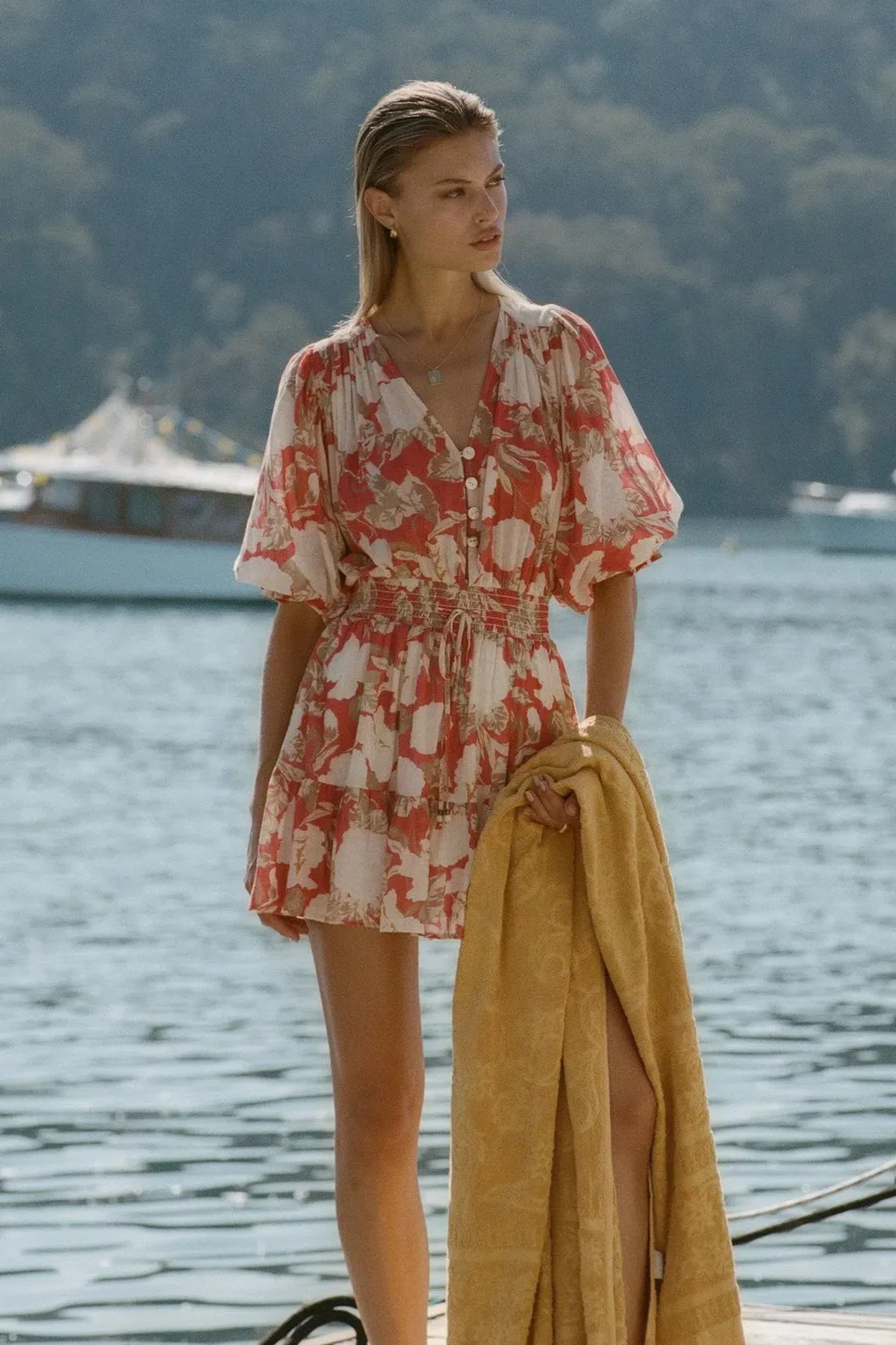 Kivari Helena Cotton Mini Dress Print Size 12 for rent on The Volte - main image