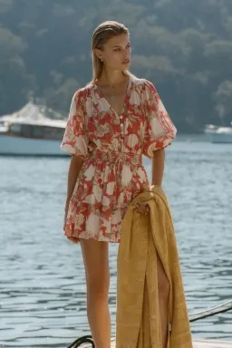 Kivari Helena Cotton Mini Dress Print Size 12 for rent on The Volte - image 1