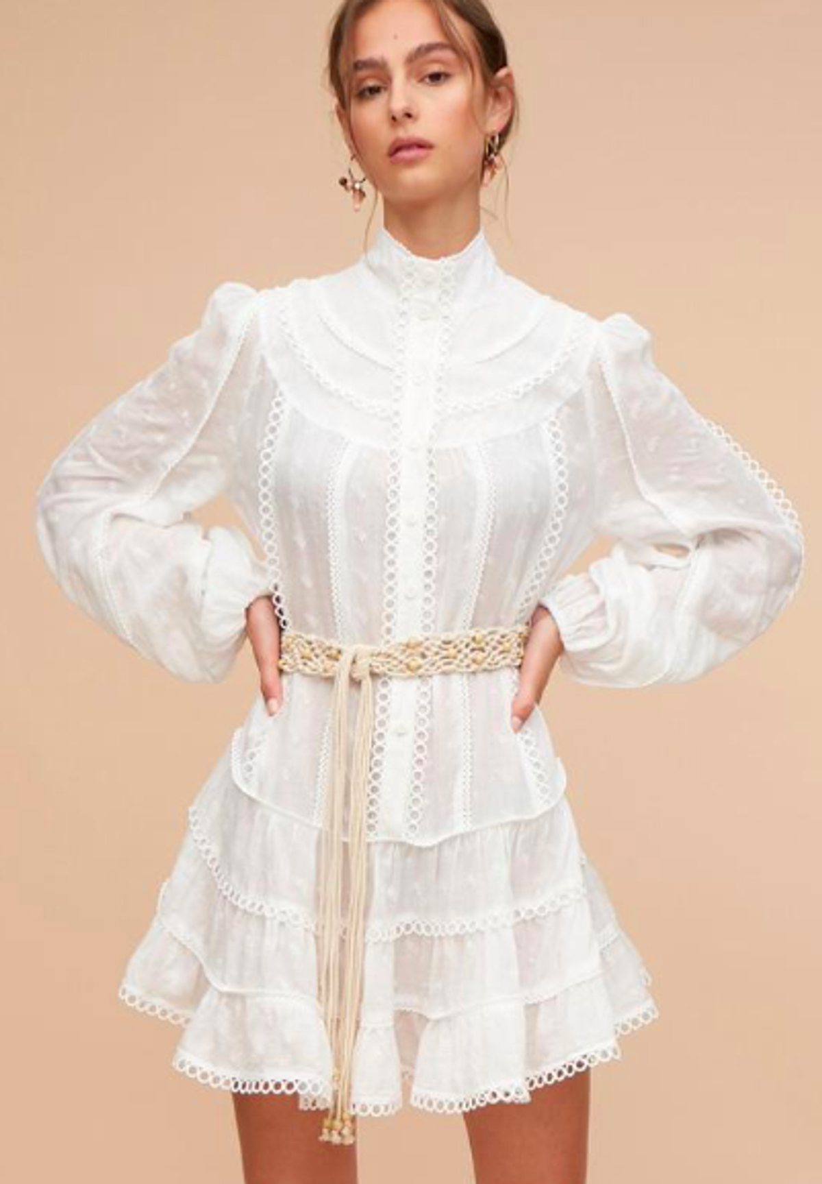 Tigerlily Hanae Mini Dress Ivory Size 10 for rent on The Volte - main image