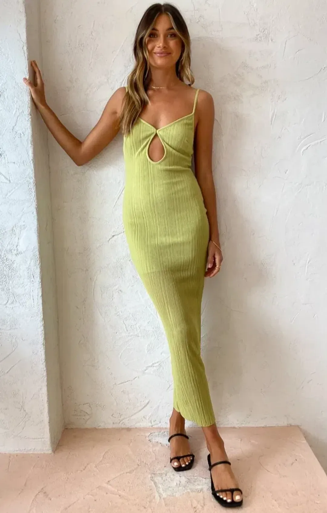 Bec & Bridge Plisse Dress Green Size 8 for rent on The Volte - main image