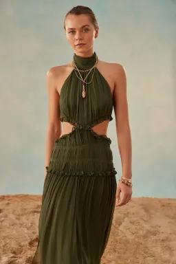 Shona Joy Safira High Neck Gown Green Size 8 for rent on The Volte - image 2