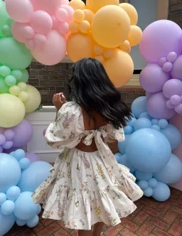 Zimmerman Jeannie Puff Sleeve Mini Dress Floral Size 1/Au 8 for rent on The Volte - image 1