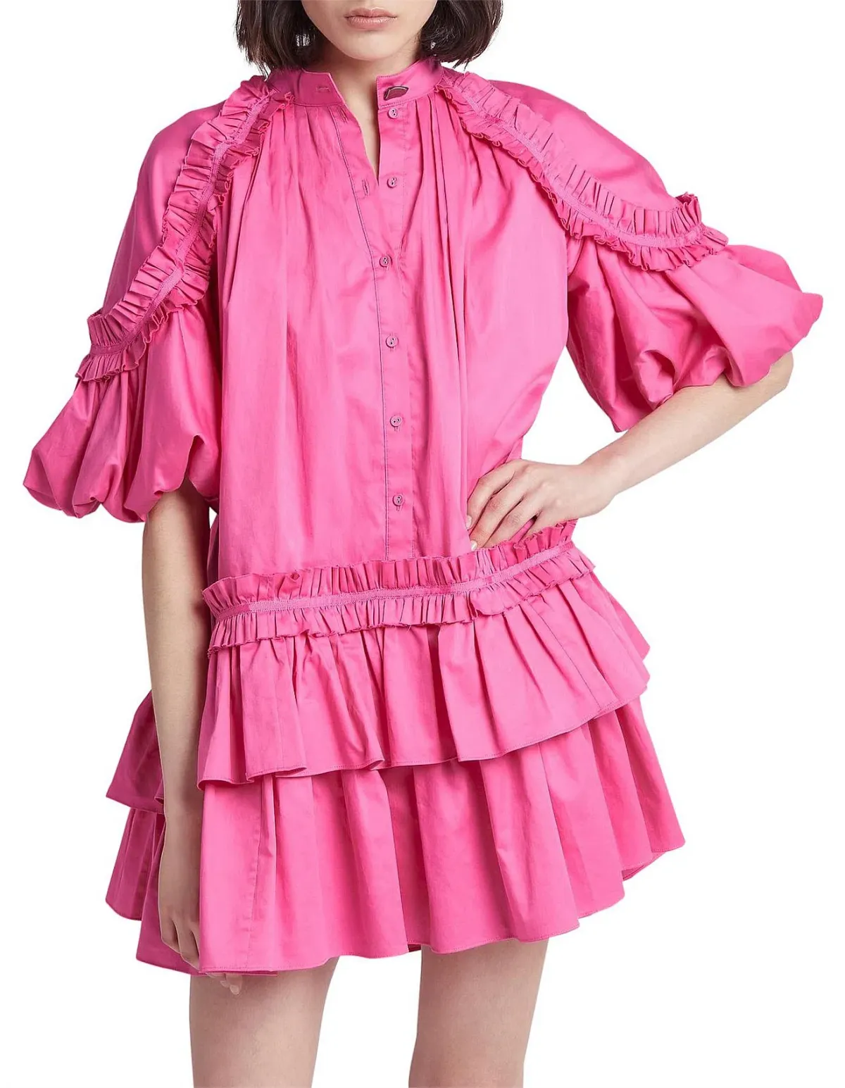 Aje Heritage Mini Dress Pink Size 8 / S for rent on The Volte - main image