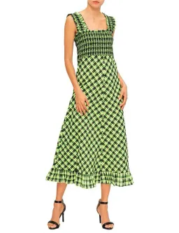 Ganni Seersucker Check Long Dress Print Size 10 for rent on The Volte - image 1