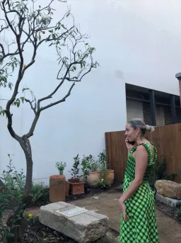 Ganni Seersucker Check Long Dress Print Size 10 for rent on The Volte - image 3