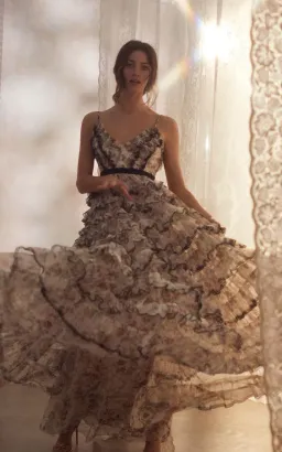 Needle and Thread Garland Marie Ruffled Tulle Gown Floral Size 8  for rent on The Volte - image 4