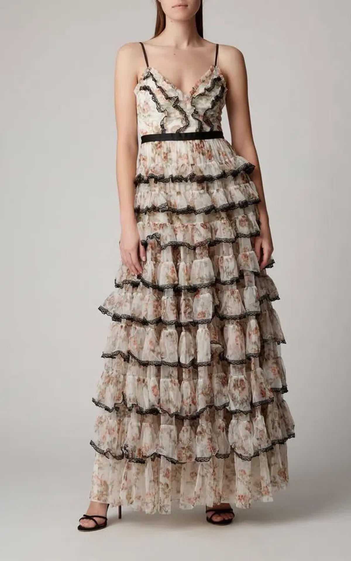 Needle and Thread Garland Marie Ruffled Tulle Gown Floral Size 8  for rent on The Volte - main image