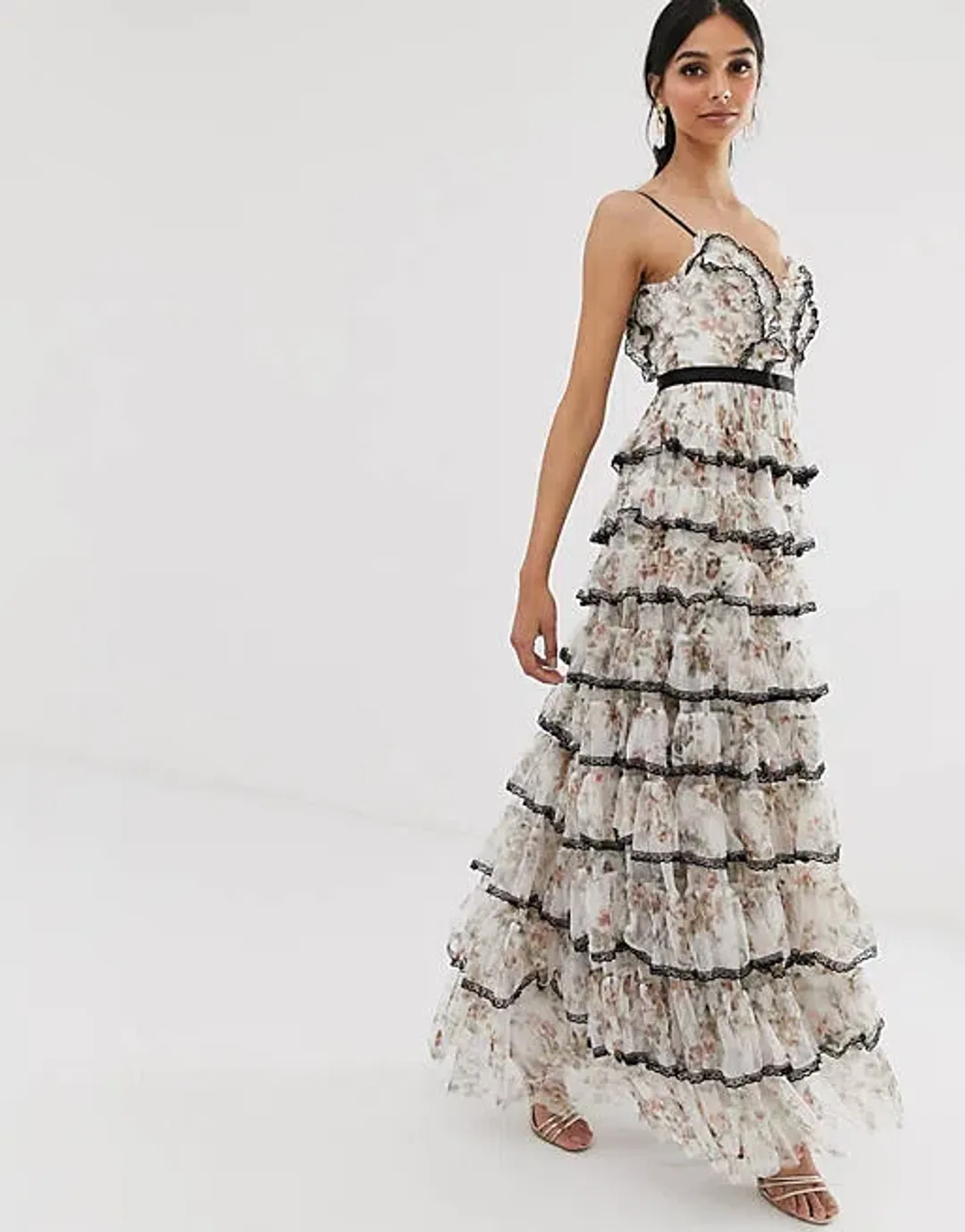 Needle and Thread Garland Marie Ruffled Tulle Gown Floral Size 8  for rent on The Volte - main image