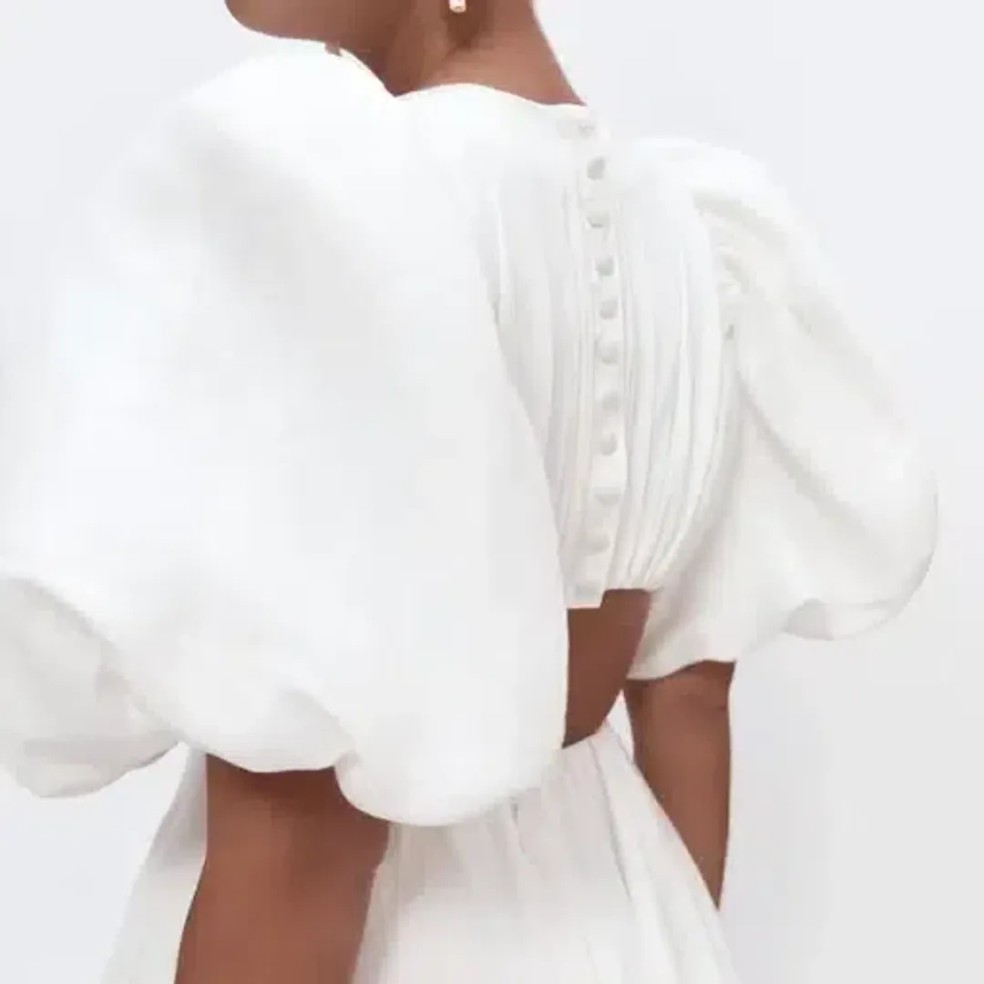 Aje Vanades Cut Out Ring Midi Dress Ivory Size 10 / M for rent on The Volte - main image