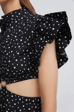 Significant Other Martine Mini Dress Black/Cream Polka Size 10 for rent on The Volte - image 4