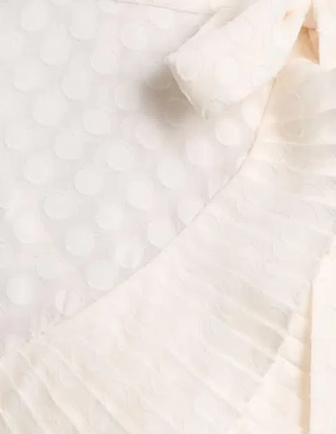 Zimmermann Polka Dot Plissé Wrap Midi Dress Off White Size 6 for rent on The Volte - main image